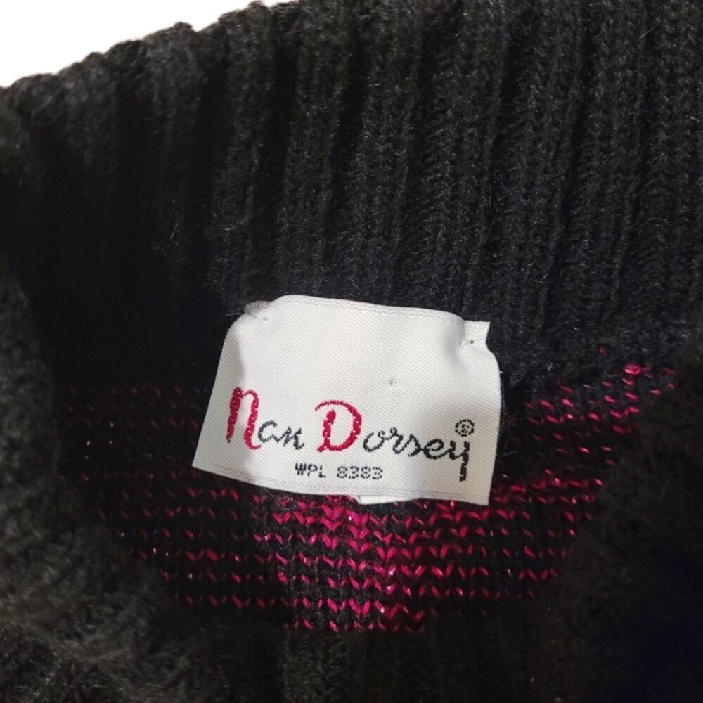 Vintage Nan Dorsey Metallic Fair Isle Sweater Made in USA - Picture 5 of 6